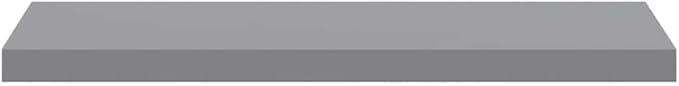 Set of 2 Grey Honeycomb MDF Floating Wall Shelves, Metal Brackets, Medium Size for Modern Storage and Display