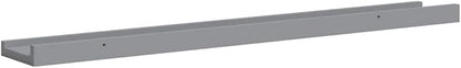 Gray Lacquered MDF Frame Ledge Shelf Set of 2, 31.5 Inch Long Narrow Wall-Mounted Shelves for Picture Frames and Decorative Items, Modern Minimalist Display Shelf for Home