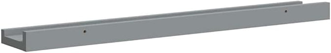 Grey MDF Medium Wall Mounting Frame Ledge Shelf Set of 2 for Photos Artwork Display, Modern Floating Shelves with Keyhole Slots, Easy Installation for Living Room Bedroom