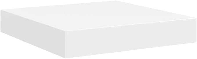 White Honeycomb MDF Floating Wall Shelf Set of 4 with Invisible Mounting, Metal Brackets, Modern Matte Finish for Home Decor and Storage