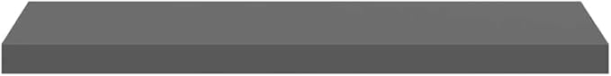 Wall Shelf Set of 2 High Gloss Grey Honeycomb MDF with Metal Frame, Floating Wall Mounted Shelves for Living Room Bedroom Office, Easy Installation Modern Storage Display Unit