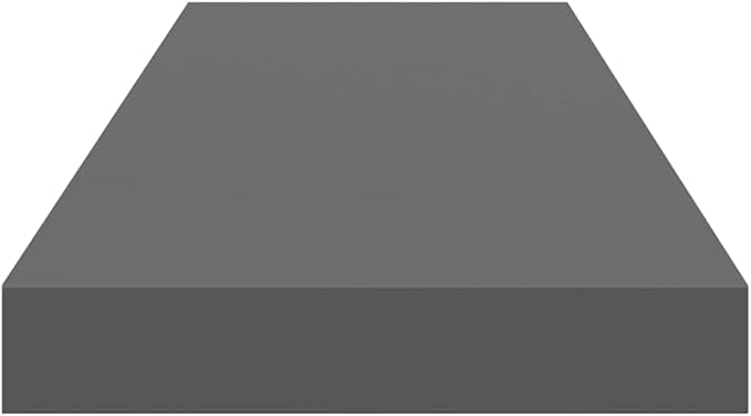 Set of 4 High Gloss Grey Honeycomb MDF and Metal Floating Wall Shelves, Modern Storage Display for Living Room Office Study, Durable Mounted Shelving Unit with Stylish Design