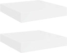 Wall Shelf Set of 2 High Gloss White Honeycomb MDF Metal Floating Shelves for Stylish Storage and Display, Modern Space-Saving Design with Easy Installation