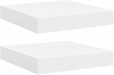 White Honeycomb MDF Metal Floating Wall Shelf Set of 2, Minimalist Modern Storage for Books and Decor with Invisible Mounting System