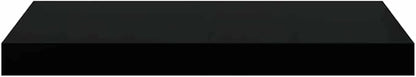 Floating Wall Shelves 2 pcs Black 19.7"x9.1"x1.5" MDF Invisible Mounting System for Display and Storage