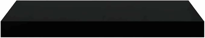 Floating Wall Shelves 2 pcs Black 19.7"x9.1"x1.5" MDF, Invisible Mounting System, Modern Display Rack for Awards Books Collectibles, Durable Honeycomb MDF and Metal Frame,