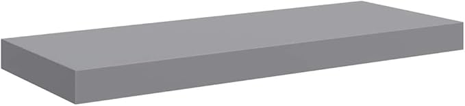Grey Honeycomb MDF Metal Frame Medium Wall Shelf, Modern Floating Design for Living Room Bedroom Office, Durable Engineered Wood Storage Display