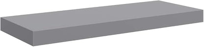 Grey Honeycomb MDF Metal Frame Medium Floating Wall Shelf, 4-Piece Set for Modern Living Room Bedroom Office Display Storage