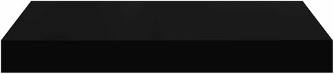 High Gloss Black Honeycomb MDF Floating Wall Shelf with Metal Brackets, 4-Piece Set for Modern Home Decor and Storage