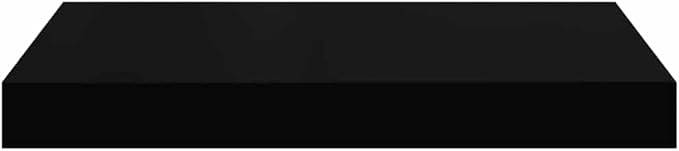 High Gloss Black Honeycomb MDF Floating Wall Shelf with Metal Brackets, 4-Piece Set for Modern Home Storage and Display, Durable and Space-Saving Design
