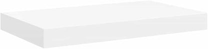 White Honeycomb Floating Wall Shelf with Invisible Mounting System, 15.7x9.1 Inches, Modern MDF and Metal Storage for Books and Decor