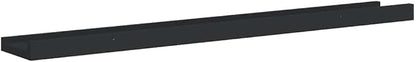 Set of 2 Black MDF Frame Ledge Shelves 31.5 Inch Wall Mounted for Display Modern Minimalist Home Decor Storage