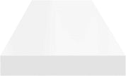 White Honeycomb Floating Wall Shelf Set of 4, 35.4 Inch Long MDF and Metal Modern Shelves for Stylish Display and Space Saving Storage