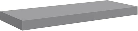 Set of 4 Grey Honeycomb MDF Floating Wall Shelves with Metal Brackets, Modern Matte Finish for Living Room Bedroom Office, Durable Storage Display Organizer