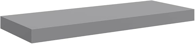 Gray Honeycomb MDF Metal Medium Floating Wall Shelf Set of 2, Modern Matte Finish Storage Display Shelves for Living Room Bedroom Office