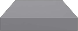 Set of 4 Gray Honeycomb Floating Wall Shelves, MDF and Metal Medium Wall Shelf Set for Living Room Bedroom, Modern Storage Display Organizer