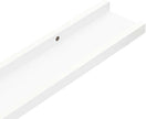 Modern Picture Frame Ledge Shelf Set of 2 White MDF 23.6 in x 3.5 in x 1.2 in for Wall Mounted Display and Decorative Storage
