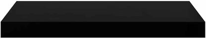 Floating Wall Shelf Set of 2 High Gloss Black Honeycomb MDF Metal Modern Storage Display