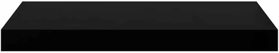 Floating Wall Shelf Set of 2 High Gloss Black Honeycomb MDF Metal Modern Storage Display