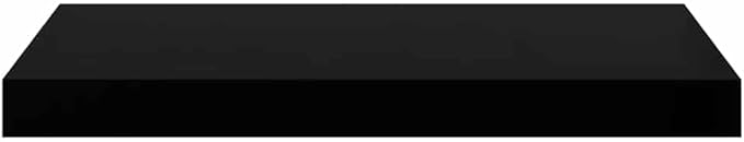 Wall Shelf Set of 2 High Gloss Black Honeycomb MDF Metal Floating Shelves for Modern Storage and Display