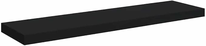 Black Honeycomb MDF Floating Wall Shelf with Invisible Mounting System, 35.4" Long Medium Metal Shelf for Decorative Display and Storage, Matte Black Finish, Supports 22 lbs,