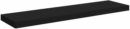 Black Honeycomb MDF Floating Wall Shelf with Invisible Mounting System, 35.4 Inch Long Medium Metal Shelf for Displaying Decorative Items and Books, Matte Black Finish,