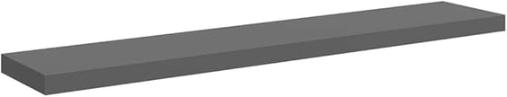 High Gloss Grey Honeycomb MDF Large Floating Wall Shelf 4-Piece Set, Modern Space-Saving Design with Sturdy Construction for Display and Storage