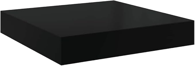 High Gloss Black Honeycomb Floating Wall Shelf, Metal Small Wall Mounted Shelf for Home Office Decor, Modern MDF with Invisible Mounting System, 9.1 x 9.3 x 1.5 Inches,