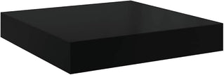 High Gloss Black Honeycomb MDF Floating Wall Shelf with Metal Brackets, Modern Invisible Mounting System for Home Office Decor, Sturdy and Space-Saving Storage Solution