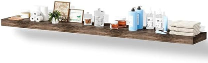 Floating Shelves for Wall, Bathroom Shelves Over Toilet, Wall Shelves & Book Shelf for Room, Hanging Shelf, Modern Wooden Mounted Floating Shelves, 48x7x1.5 in (Smoke Gray, Set of 1)