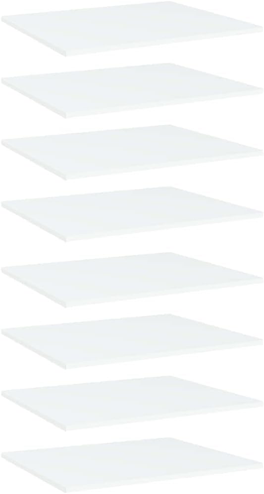 Set of 8 Floating Wall Shelves, 23.6 x 19.7 Inch Modern White Engineered Wood Storage Organizer for Living Room, Kitchen, and Bedroom Wall Decor