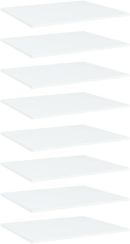 Set of 8 Floating Wall Shelves, 23.6 x 19.7 Inch Modern White Engineered Wood Storage Organizer for Living Room, Kitchen, and Bedroom Wall Decor