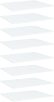 Set of 8 Floating Wall Shelves, 23.6 x 19.7 Inch Modern White Engineered Wood Storage Organizer for Living Room, Kitchen, and Bedroom Wall Decor
