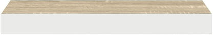 Oak and White Honeycomb MDF Floating Wall Shelf with Metal Bracket, 15.7x9.1 Inches, Invisible Mounting for Modern Decor, Durable Display Storage Unit