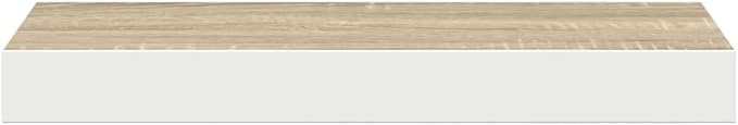 Floating Wall Shelf Oak White Honeycomb MDF Metal Modern Invisible Mounting System Durable Display Storage 15.7 Inch Long 9.1 Inch Wide for Living Room Office Decor