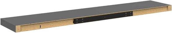 High Gloss Grey Honeycomb MDF Large Floating Wall Shelf 4-Piece Set, Modern Space-Saving Design with Sturdy Construction for Display and Storage