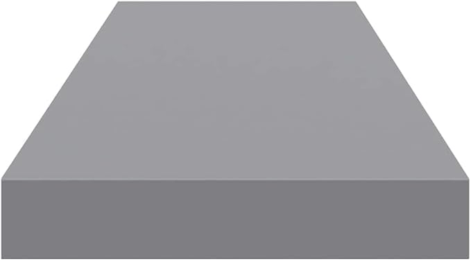 Grey Honeycomb MDF Metal Floating Wall Shelf Set of 2 Pieces Medium Size for Living Room Bedroom Office Storage Display