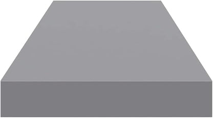 Set of 2 Grey Honeycomb MDF Floating Wall Shelves, Metal Brackets, Medium Size for Modern Storage and Display