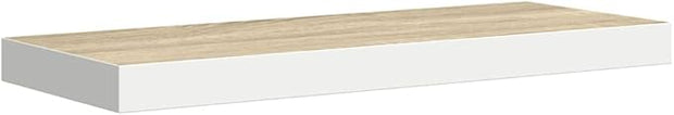 Floating Wall Shelf Oak White Honeycomb MDF 23.6x9.3x1.5 Inch Modern Design for Living Space Office Display Books Collectibles Decorative Items Minimalist Style Durable