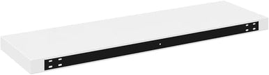 Set of 4 High Gloss White Honeycomb MDF Floating Wall Shelves with Metal Brackets for Modern Storage and Display