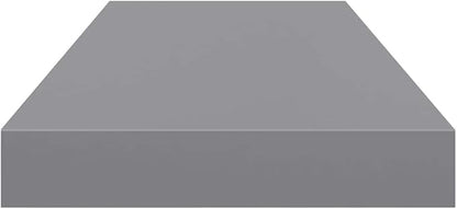 Set of 4 Grey Honeycomb MDF Floating Wall Shelves with Metal Brackets, Modern Matte Finish for Living Room Bedroom Office, Durable Storage Display Organizer