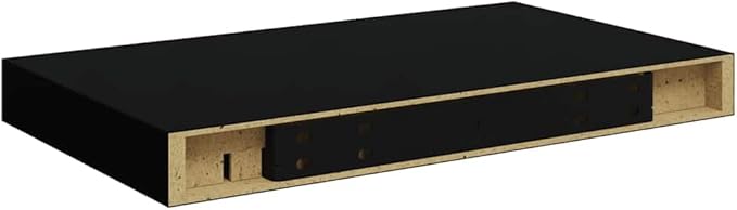 Wall Shelf Set of 4 Black Honeycomb MDF Metal Small Floating Shelves for Modern Home Decor, Space Saving Storage Solution for Living Room or Bedroom