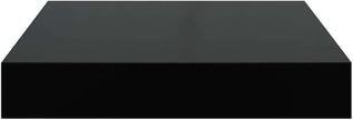 High Gloss Black Floating Wall Shelf Set of 4, Honeycomb MDF and Metal Small Shelves for Modern Home Decor, Display Organizer for Living Room Bedroom Office
