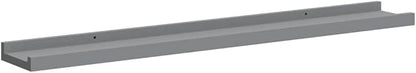 Gray Lacquered MDF Frame Ledge Shelf Set of 2, 31.5 Inch Long Wall Mounted Shelves for Display, Modern Narrow Shelving Unit with Smooth Finish for Home Decor Organization