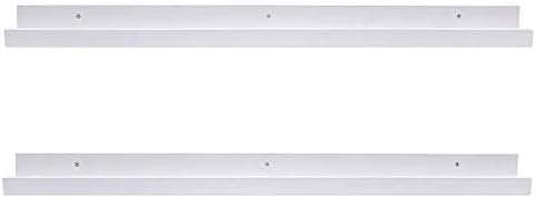 AZSKY 48 Inch Picture Ledge Shelf Floating Shelves Wall Mounted Set of 2 White