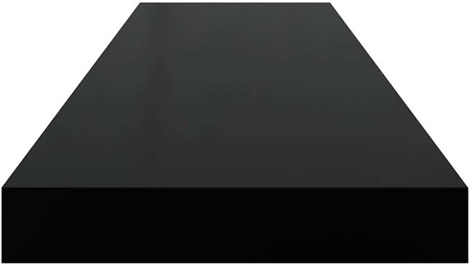 Black Honeycomb MDF Metal Wall Mounting Floating Shelves Set of 2, Modern Invisible Mounting System for Space Saving Storage and Stylish Display
