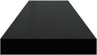 Black Honeycomb MDF Metal Wall Mounting Floating Shelves Set of 2, Modern Invisible Mounting System for Space Saving Storage and Stylish Display