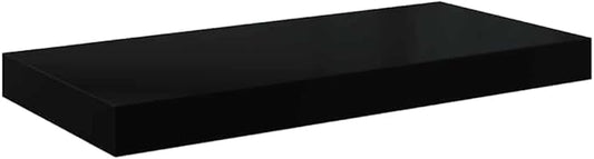 High Gloss Black Honeycomb MDF Wall Shelf with Metal Frame, 4 Pieces Set for Modern Home Decor, Floating Display Shelf for Books and Artwork, Easy Installation with Hardware