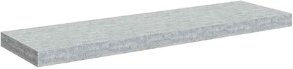 Concrete Grey Floating Wall Shelf with Honeycomb MDF and Metal Frame, 31.5 x 9.3 x 1.5 Inches, Modern Minimalist Shelf for Home Office Decor, Invisible Mounting, Sturdy