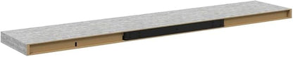 Concrete Grey Honeycomb MDF Floating Wall Shelf with Invisible Mounting System for Modern Interiors, 4-Piece Set, Minimalist Design, Durable Storage Solution